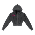 Vintage Washed Cropped Fleece Hoodie