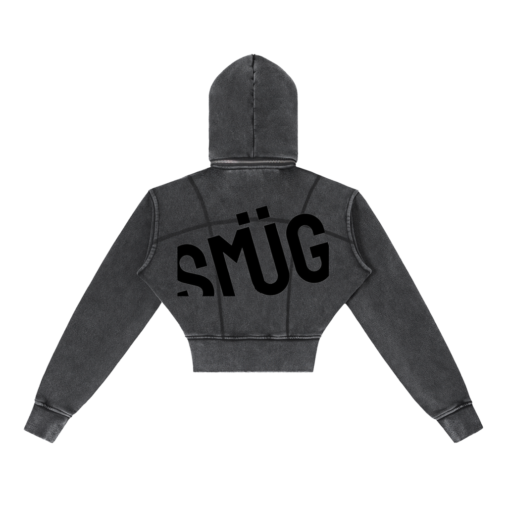 Vintage Washed Cropped Fleece Hoodie