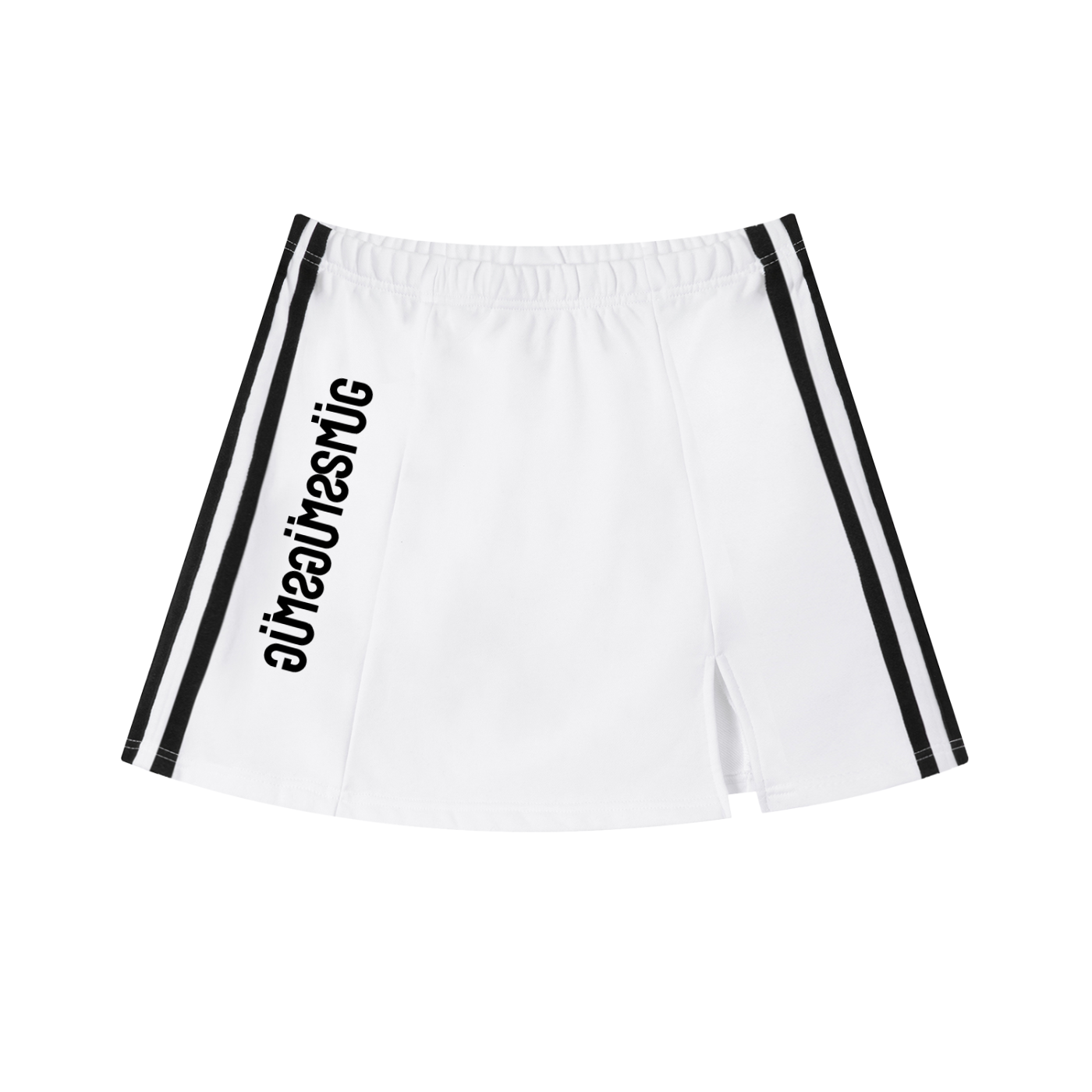 Contrast Side Stripe Slit Skirt