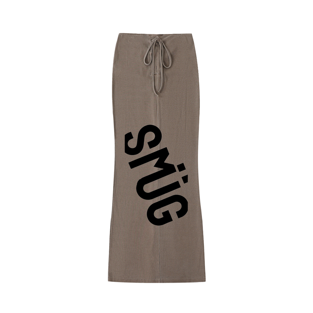 Dyed Washed Drawstring Maxi Skirt