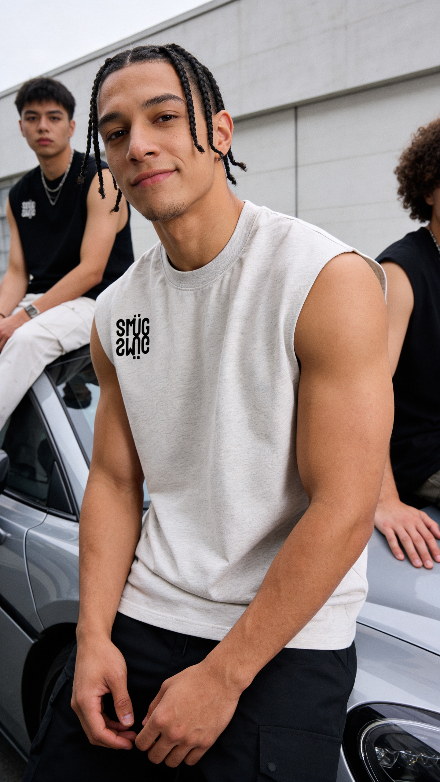 Raw Edge Cotton Tank Top