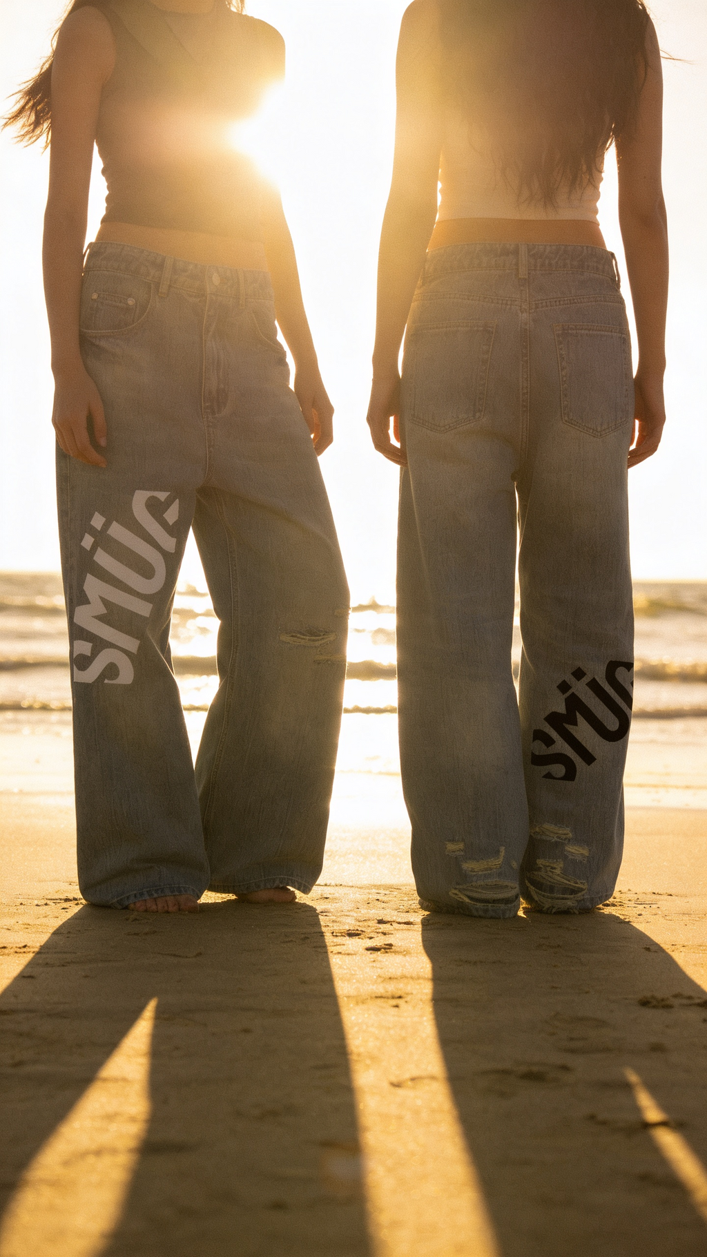 Vintage Wash Distressed Denim Jeans