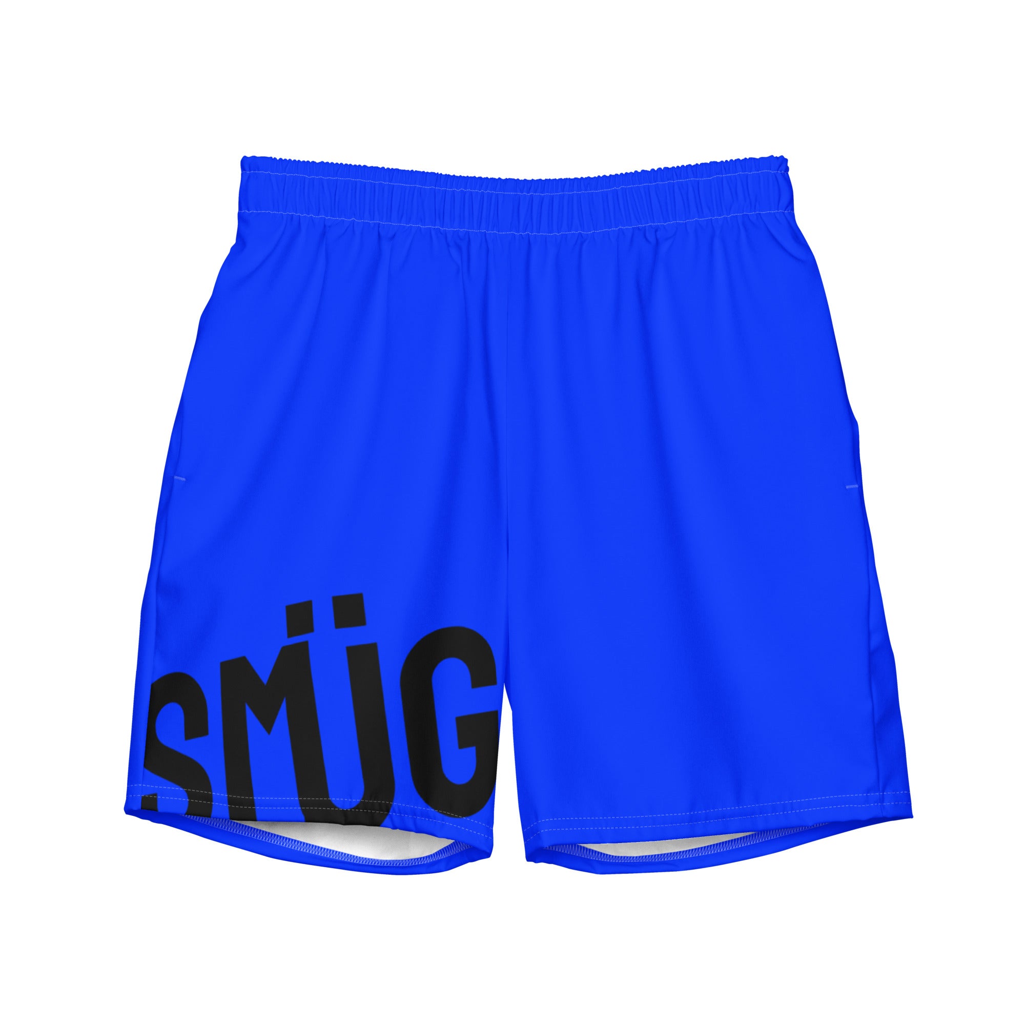 Mens Blue Swim Trunks SMÜG Logo on Front 
