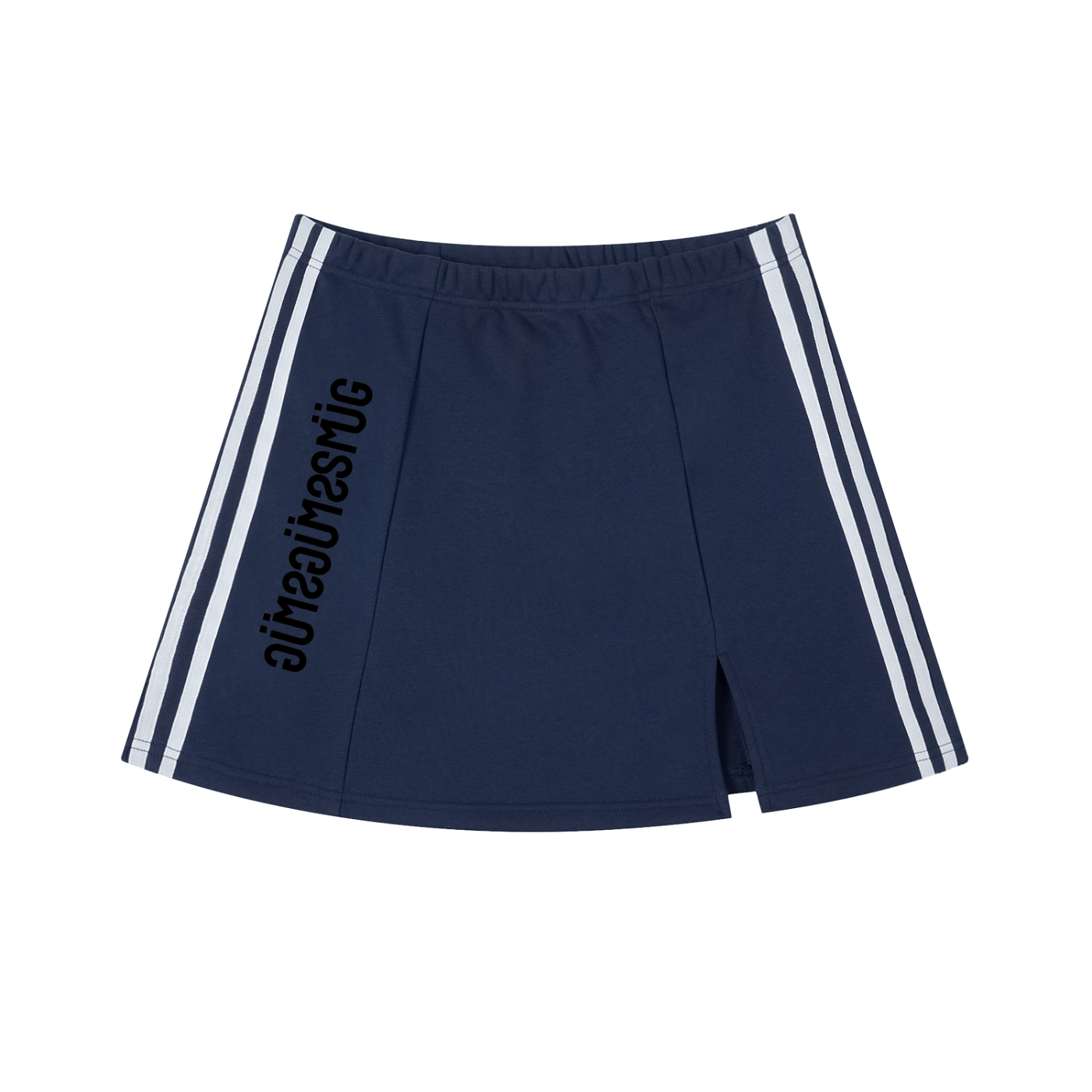 Contrast Side Stripe Slit Skirt