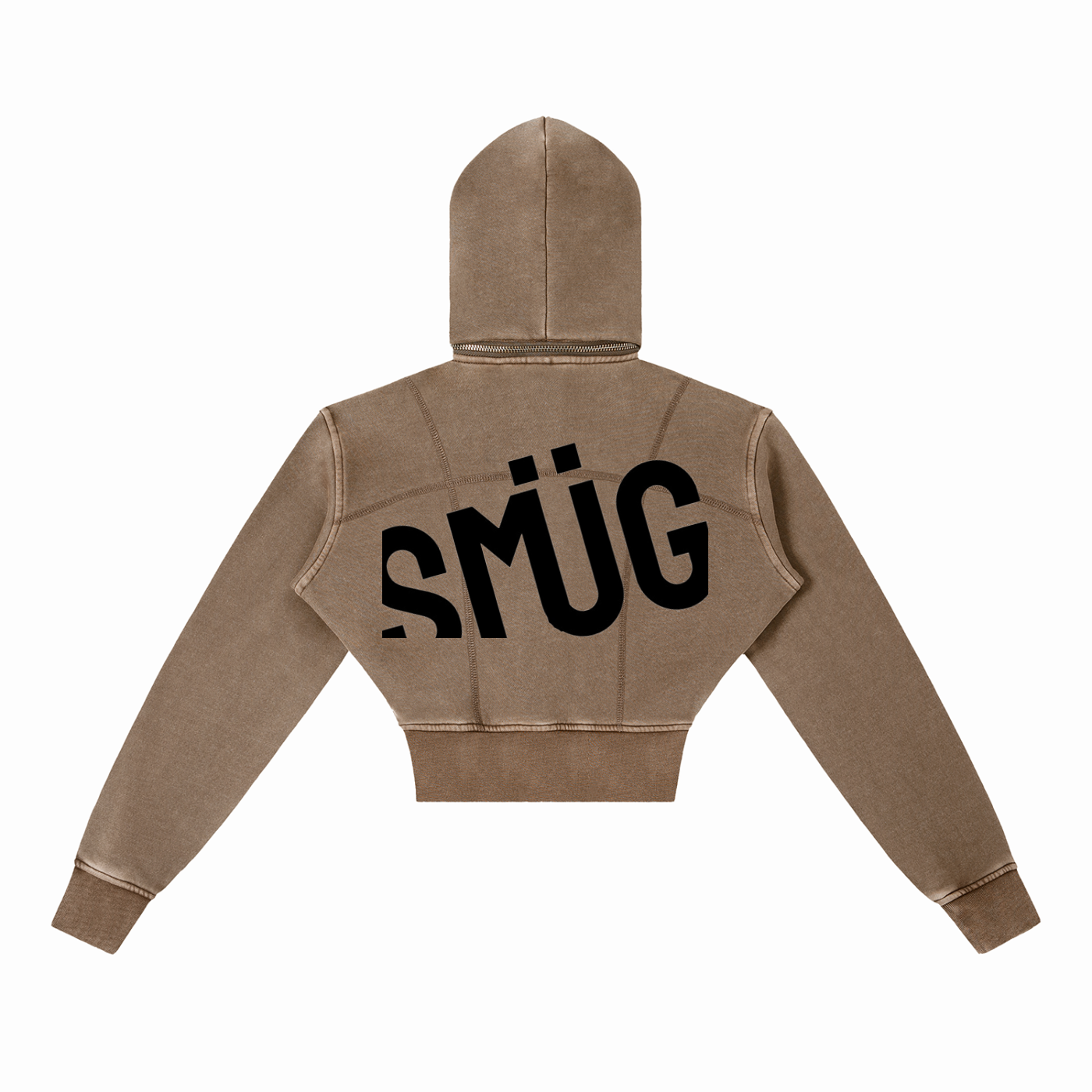 Vintage Washed Cropped Fleece Hoodie