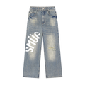 Vintage Wash Distressed Denim Jeans