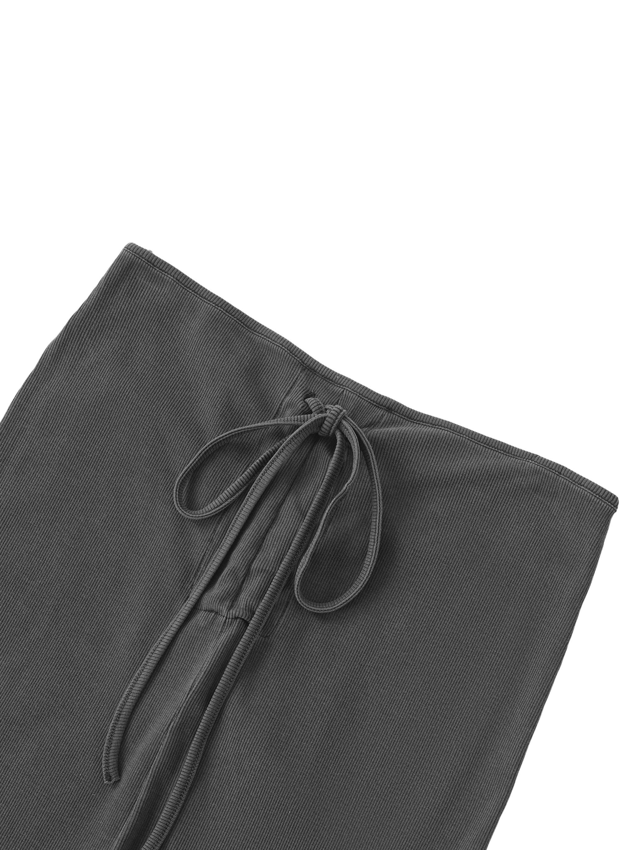 Dyed Washed Drawstring Maxi Skirt