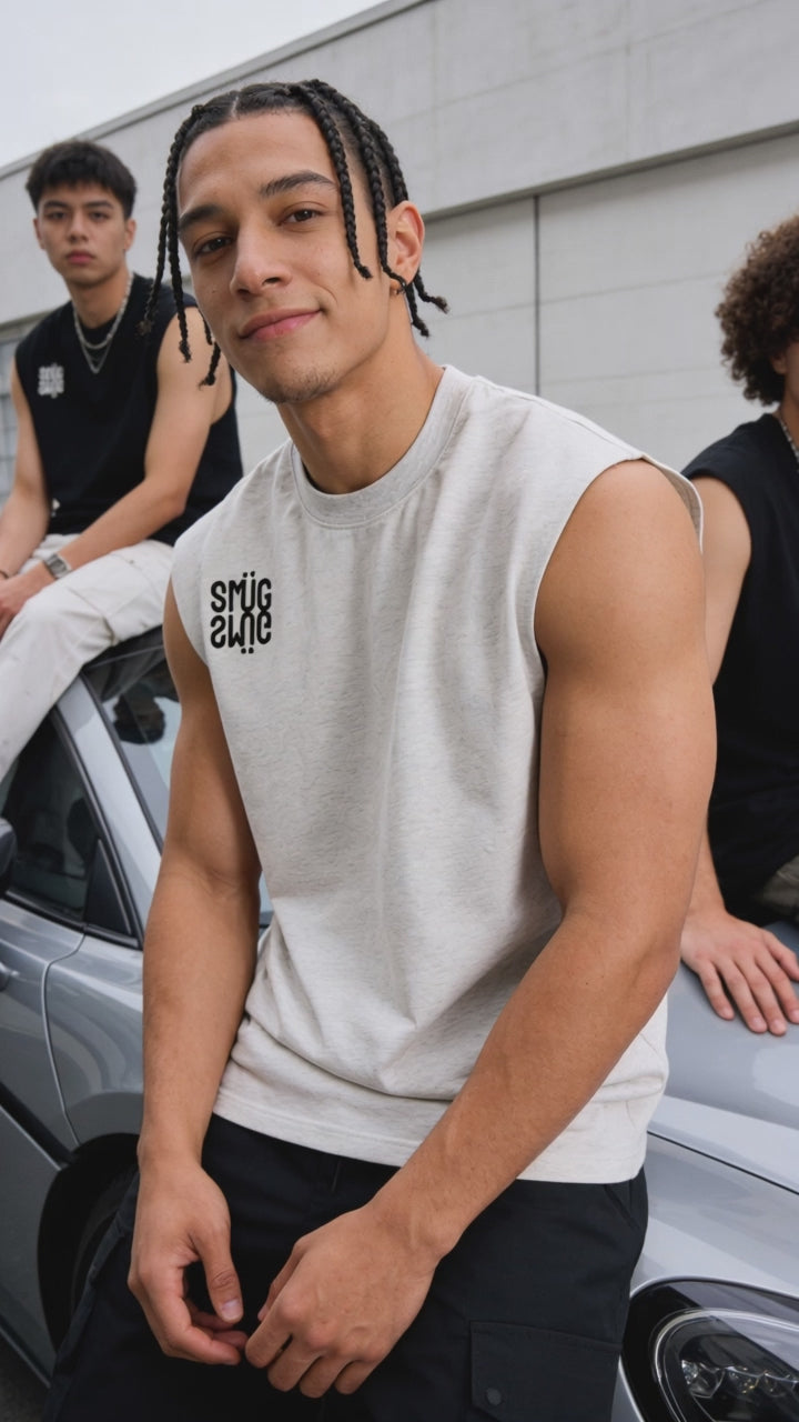 Raw Edge Cotton Tank Top